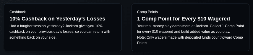 Jackoro Casino Other Rewards